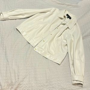 Marc New York white faux leather jacket
